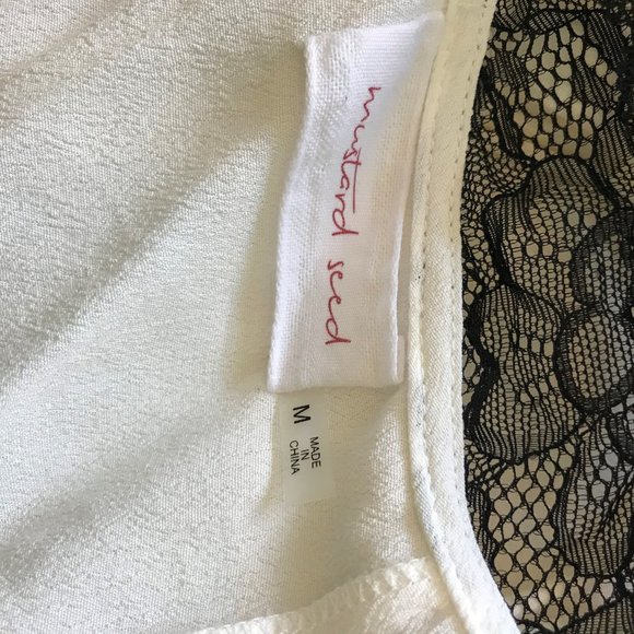 Sheer White Strappy Tank w Black Lace - Picture 3 of 6